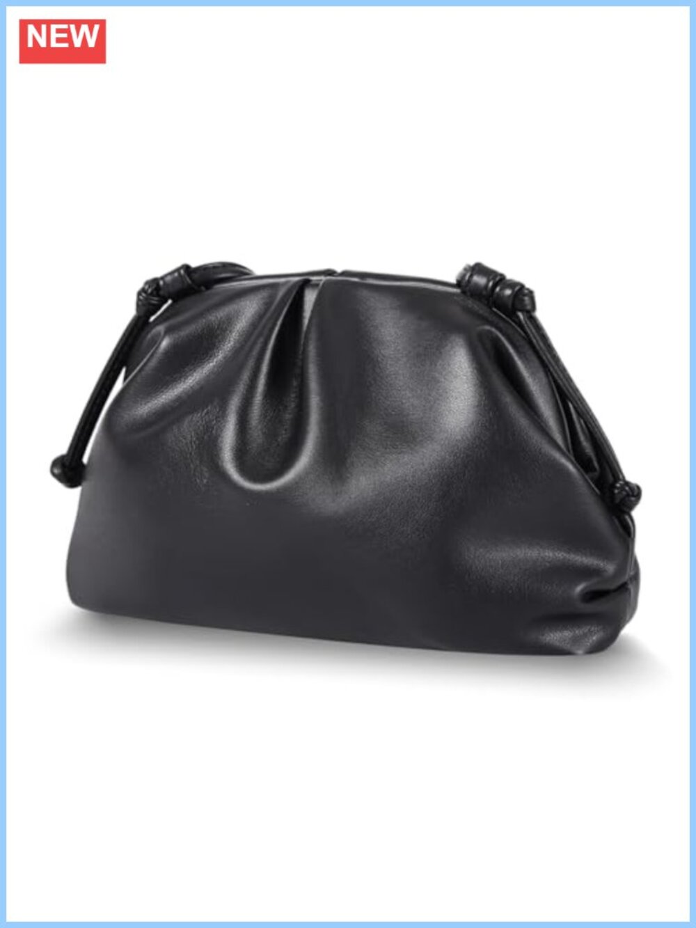 Pleated Vegan PU Evening Clutch Purse Super Soft Dumpling Bag